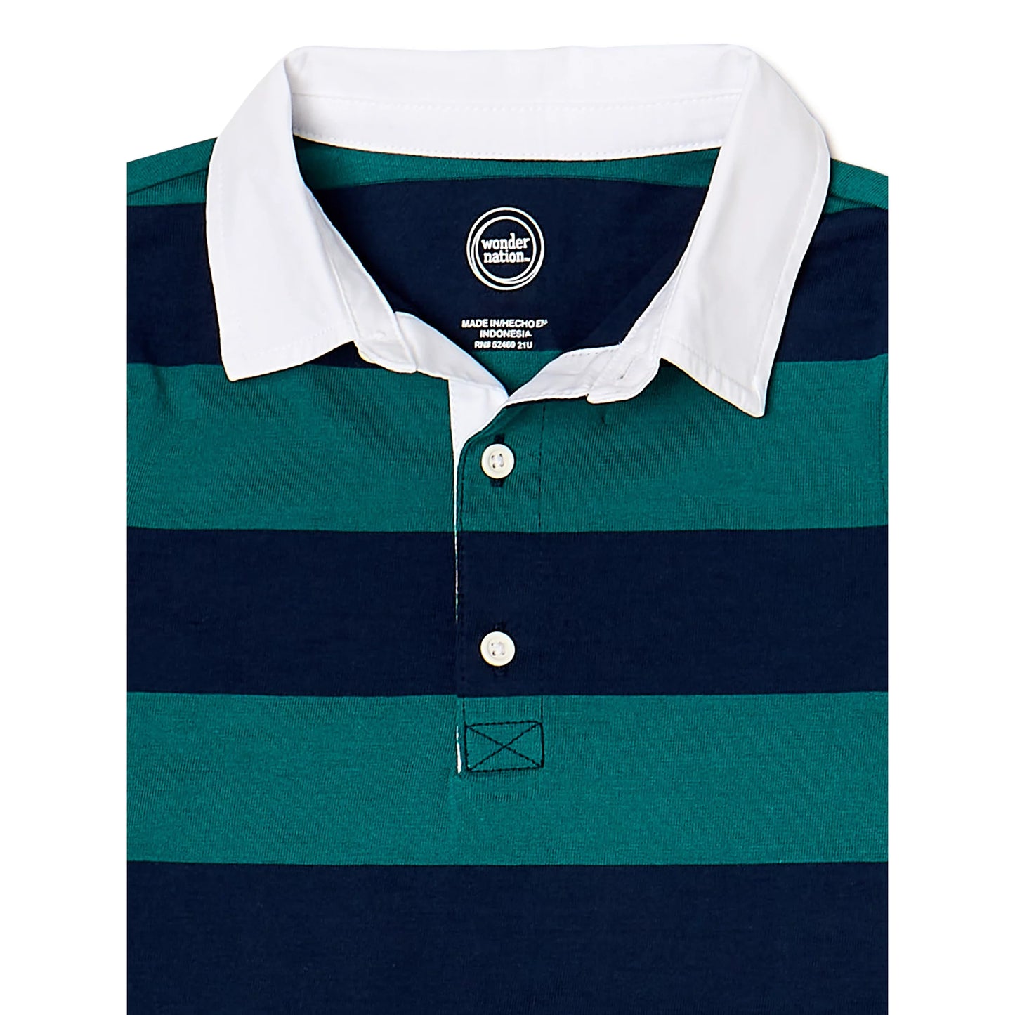 Little Girl's Rugby Dress Green and Blue