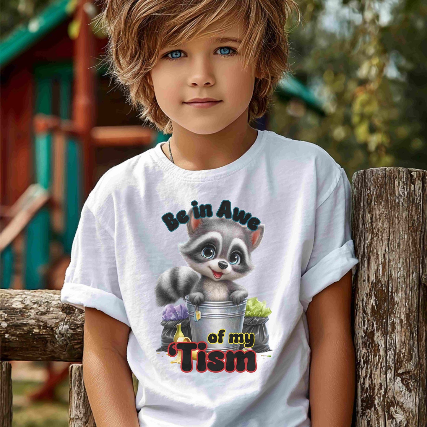 Be in Awe of My ‘Tism Raccoon Rainbow Digital Design - PNG for Sublimation