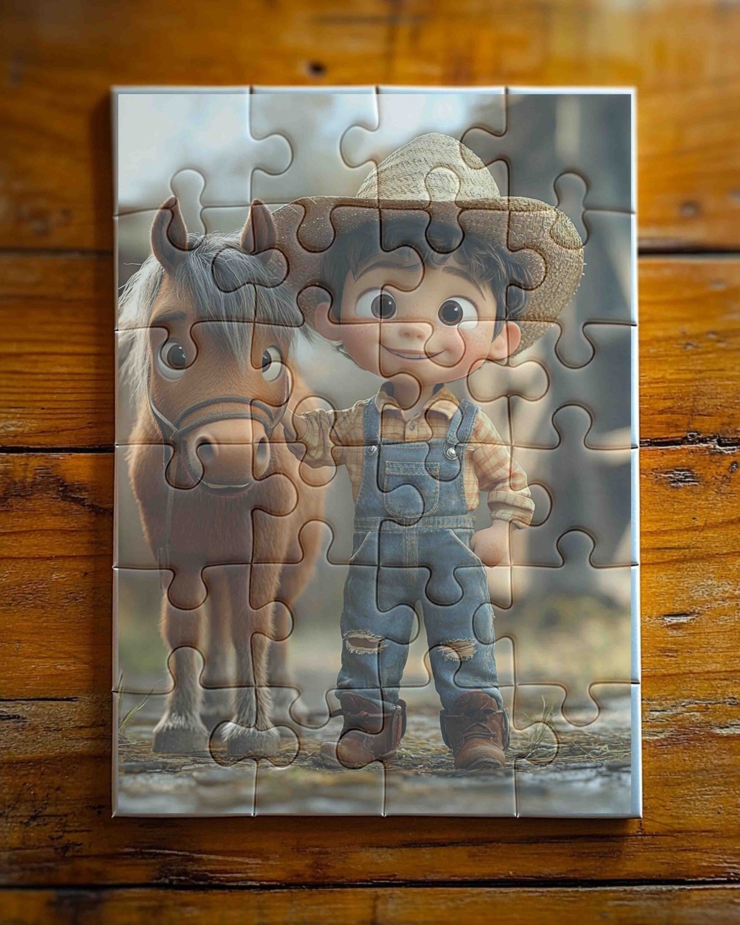 Cute Little Boy and His Horse Kids' Puzzle, 30-Piece