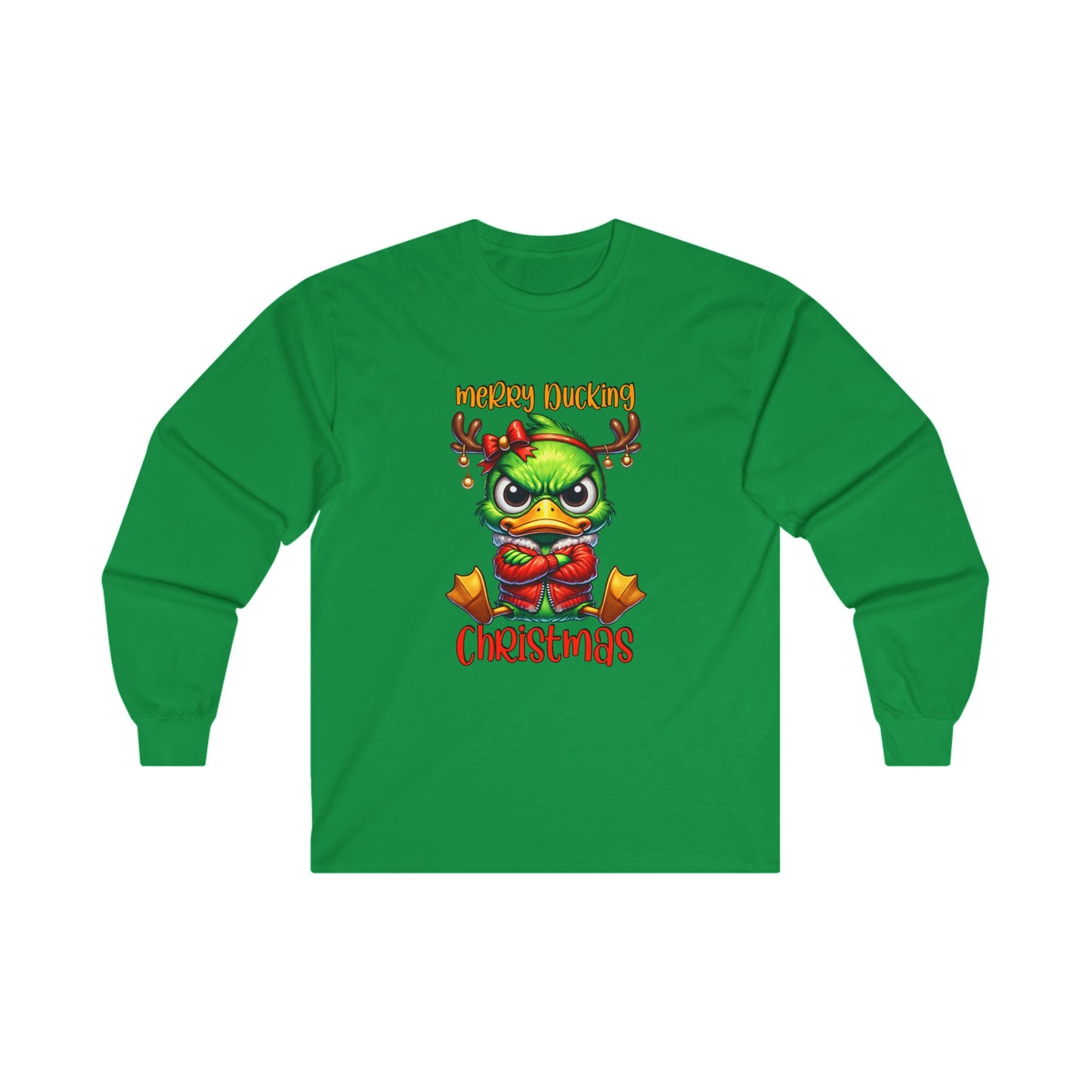 Grumpy Duck - Merry Ducking Christmas Unisex Ultra Cotton Long Sleeve Tee