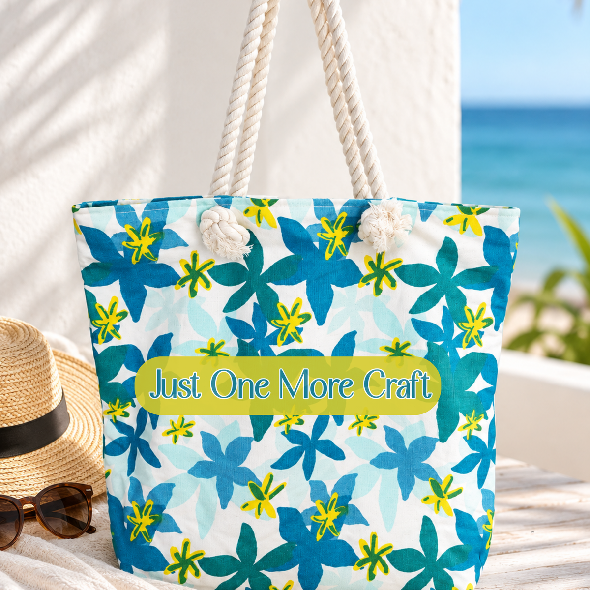 Personalized Colorful Rope Handle Tote Bag | Beach, Travel & Everyday Tote