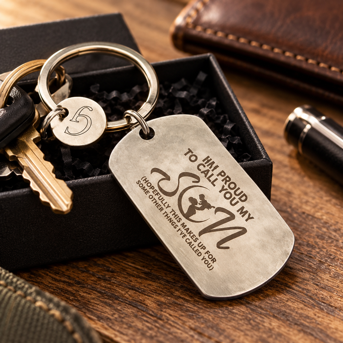 Personalized Stainless Steel Engraved Keychain | Custom Name, Initial or Message