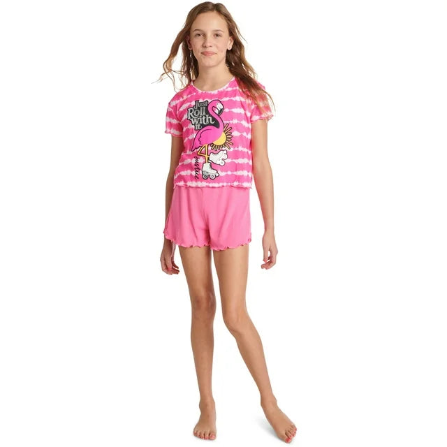 Girls Short Pajamas Set, 2-Piece,