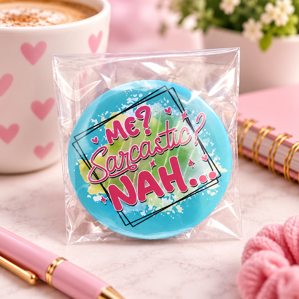 2.5 Inch Novelty Button Pin | Funny Sarcastic Statement Button | Backpack, Jacket & Bag Accessory
