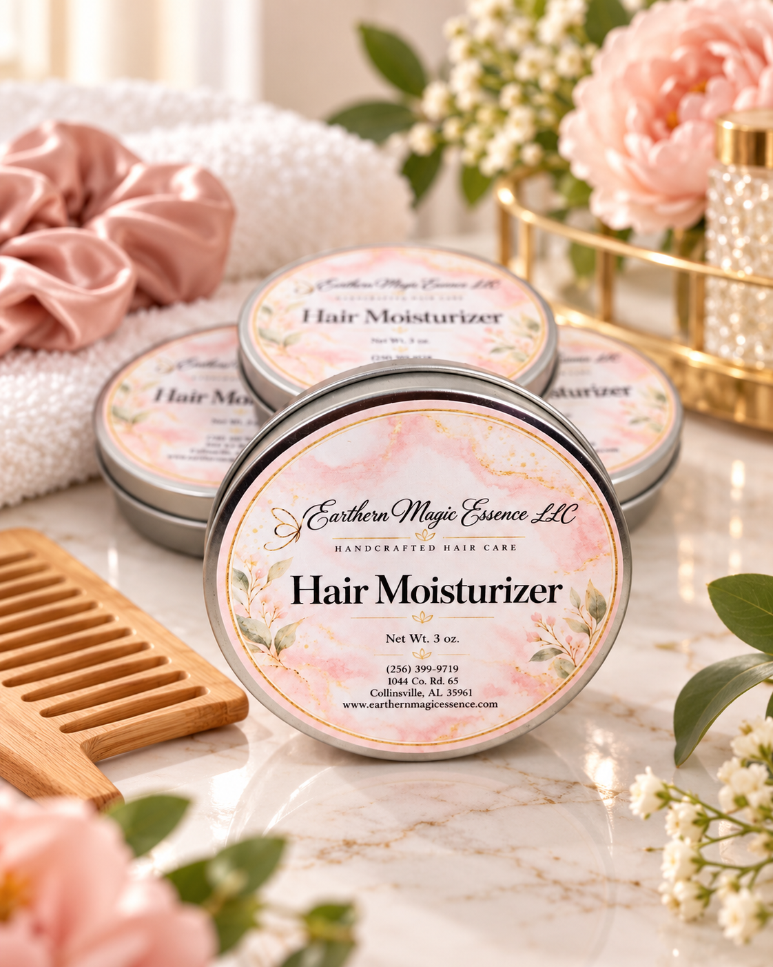 Handcrafted Hair Moisturizer | 3 oz Nourishing Hair Care Balm | Earthern Magic Essence