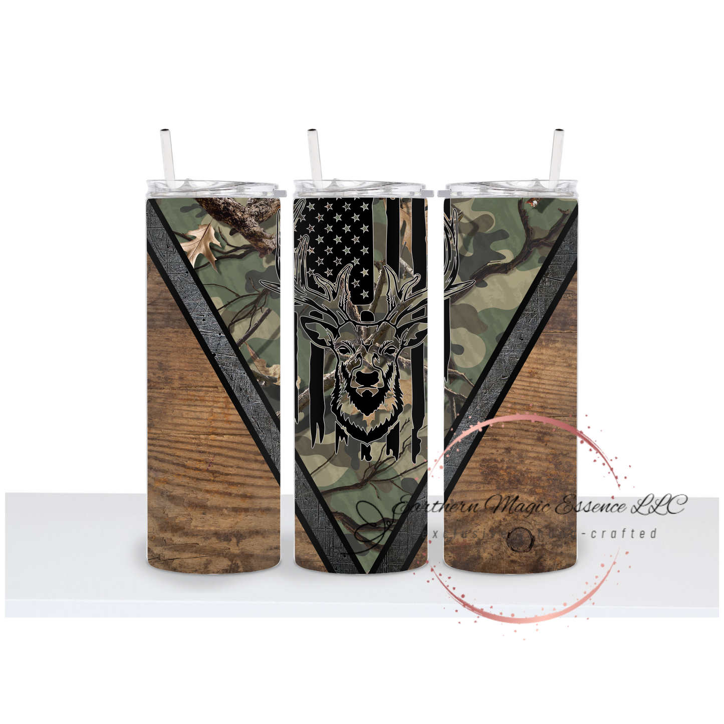 20 oz Camo/wood Tumbler