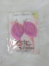 Load image into Gallery viewer, Faux Leather Two Layer Pink Earrings
