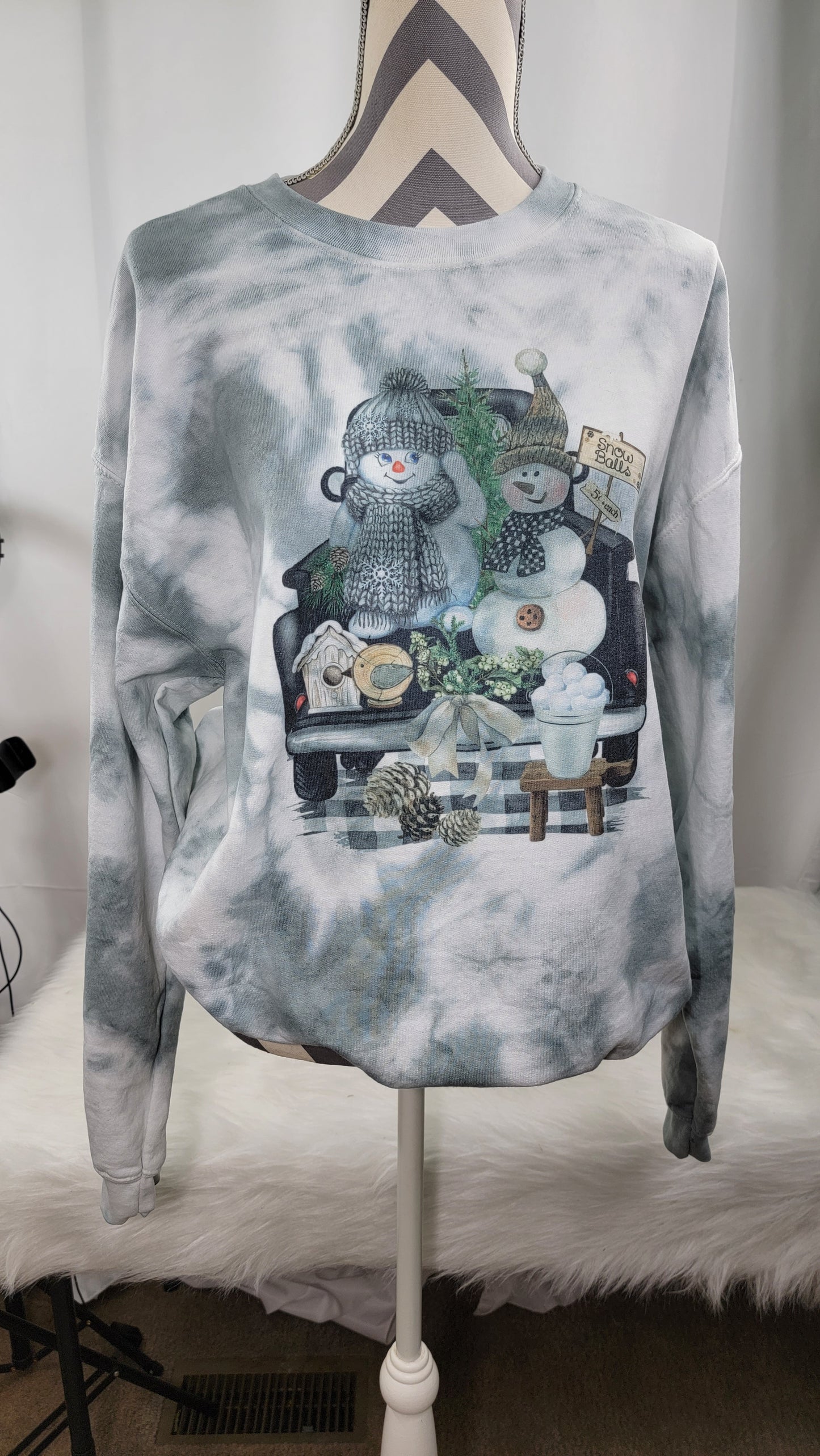 Cute Snowman Tie Dye Sweatshirt