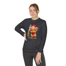 Load image into Gallery viewer, Christmas Highland Cow Youth Tee
