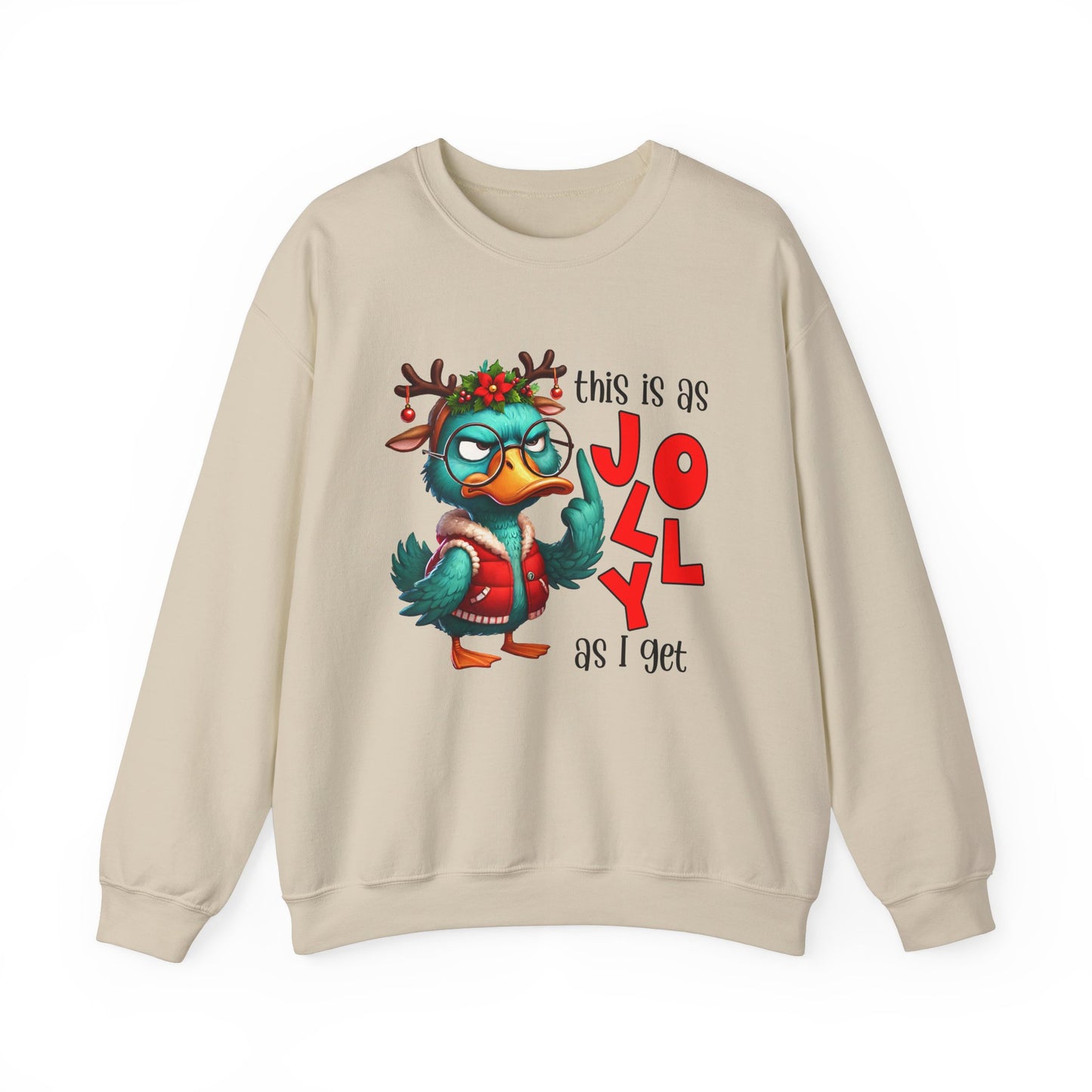 Grumpy Duck, This is as Jolly as I Get Unisex Heavy Blend™ Crewneck Sweatshirt