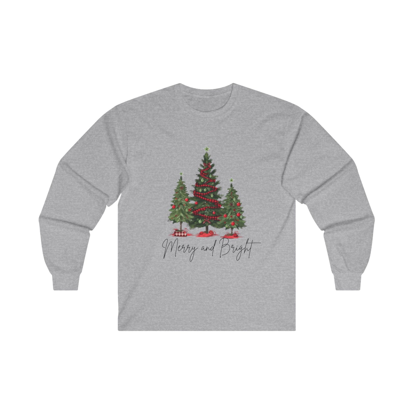 Merry Christmas Tree trio Unisex Ultra Cotton Long Sleeve Tee