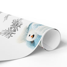 Load image into Gallery viewer, Christmas Wrapping Papers - Blue Snowmen with Silver Snowflakes Design
