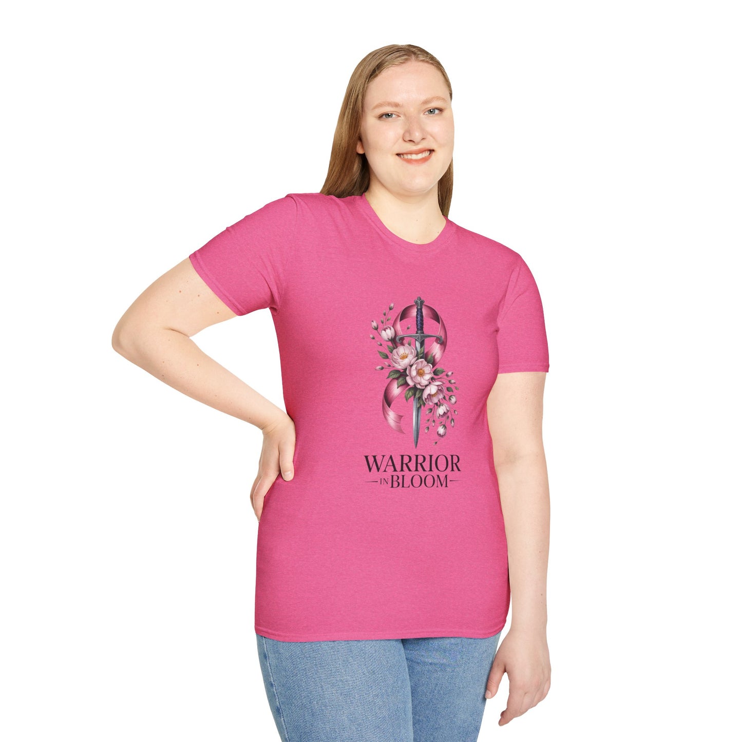 Warrior in Bloom T-Shirt, Feminine Empowerment T-Shirt, Breast Cancer Awareness Tee, Gift for Survivors, Floral Graphic Tee