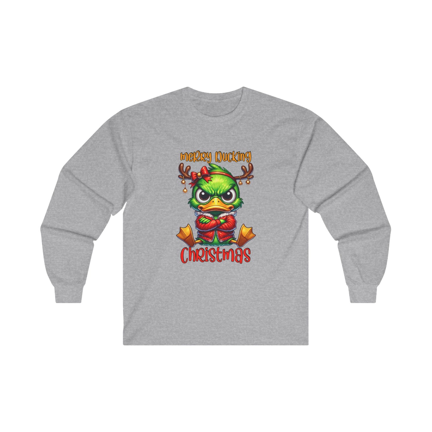 Grumpy Duck - Merry Ducking Christmas Unisex Ultra Cotton Long Sleeve Tee