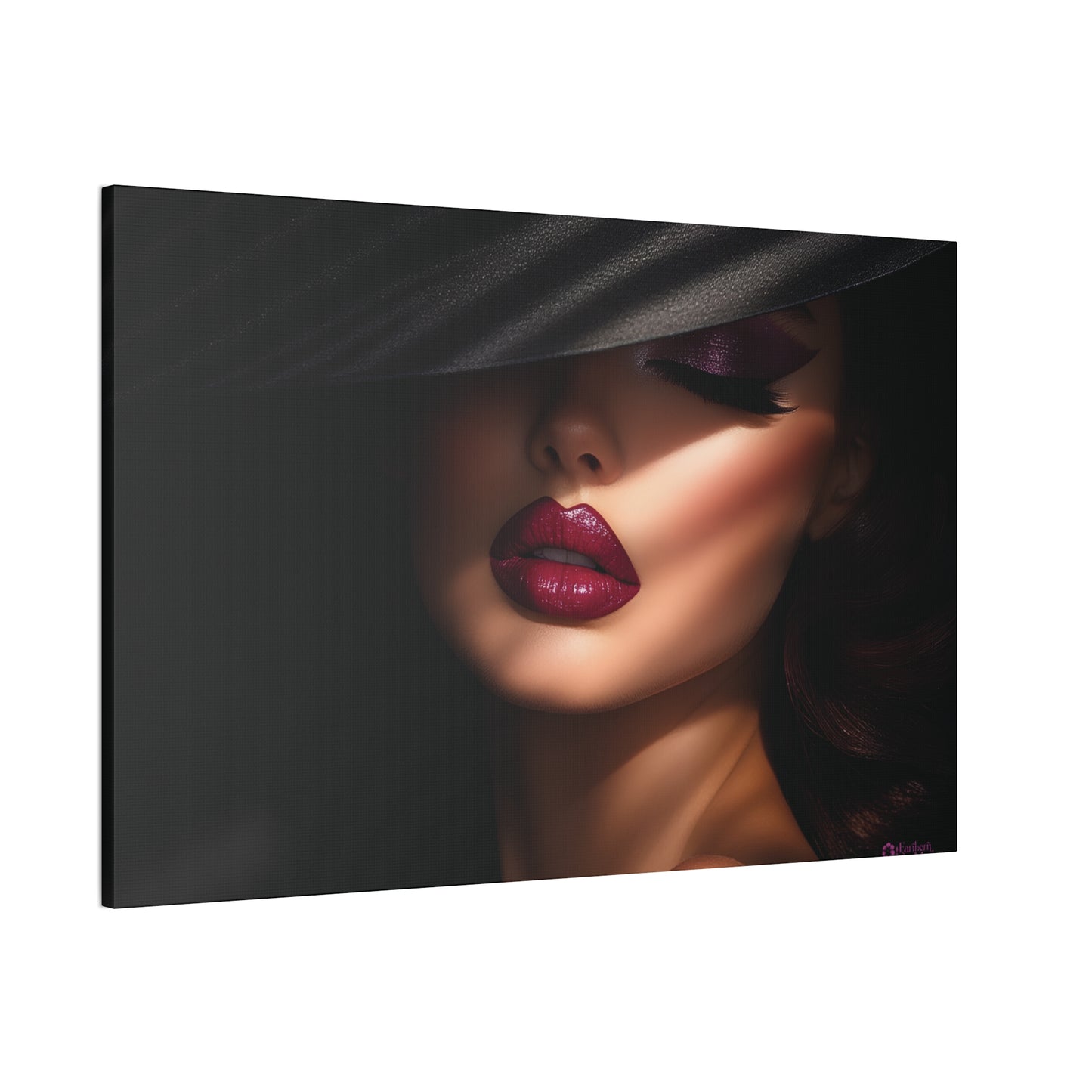 The Velvet Gaze Elegant Canvas Art Print, Dramatic Wall Decor, Beauty Home Decor, Fashion Artwork, Gift for Her, Modern Aesthetic