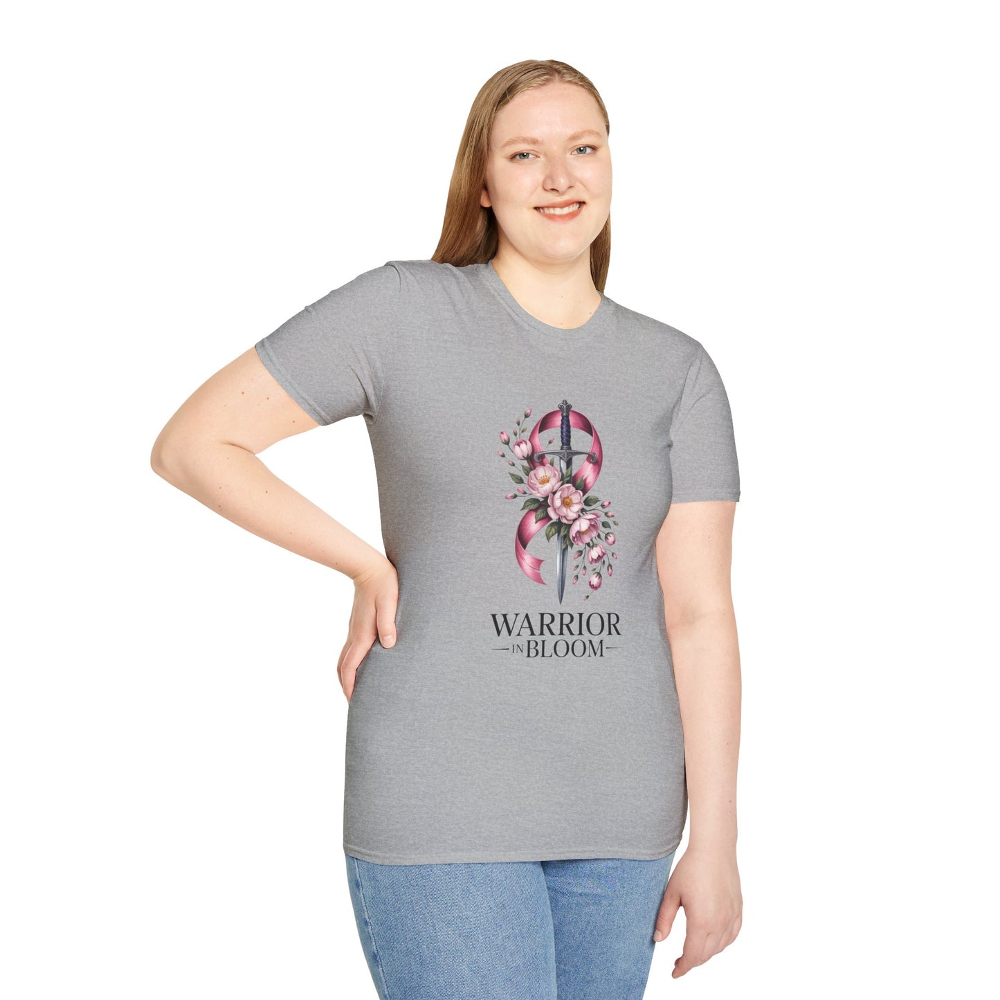 Warrior in Bloom T-Shirt, Feminine Empowerment T-Shirt, Breast Cancer Awareness Tee, Gift for Survivors, Floral Graphic Tee
