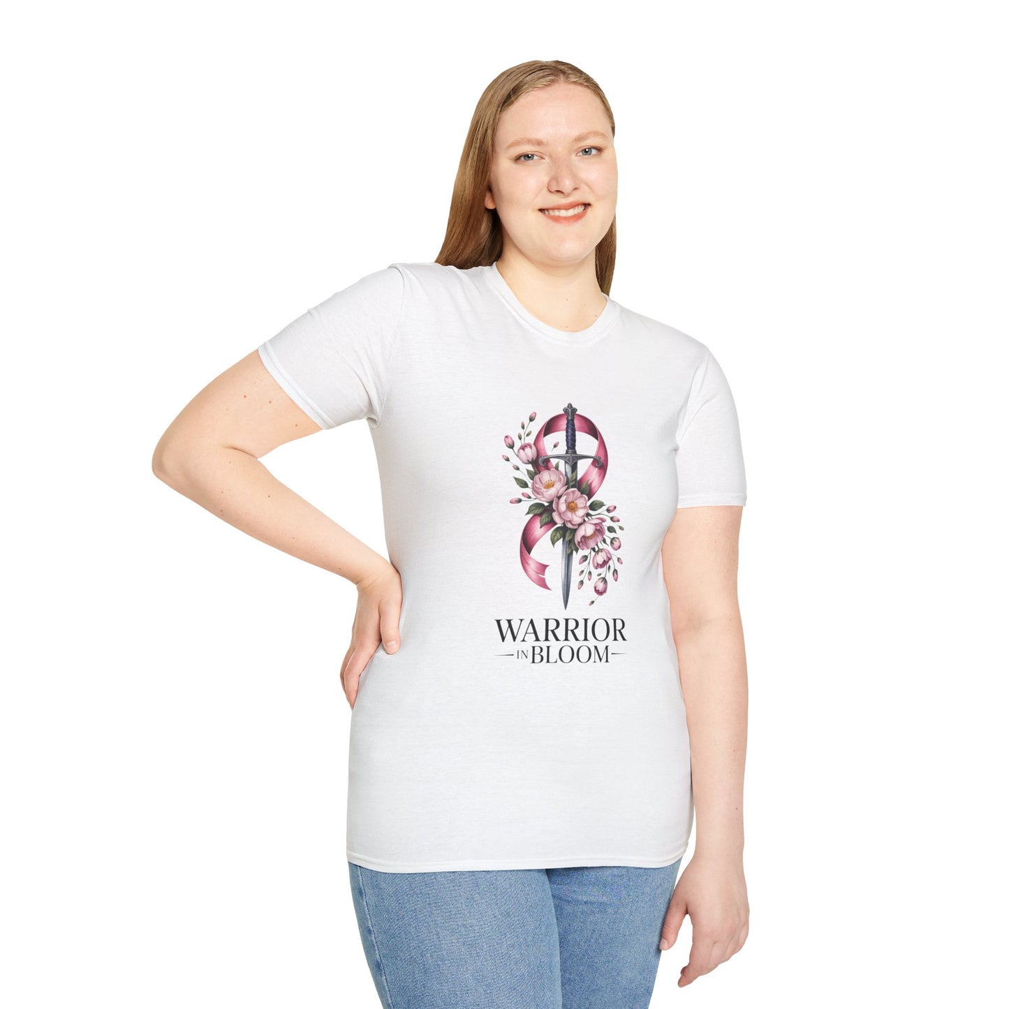 Warrior in Bloom T-Shirt, Feminine Empowerment T-Shirt, Breast Cancer Awareness Tee, Gift for Survivors, Floral Graphic Tee