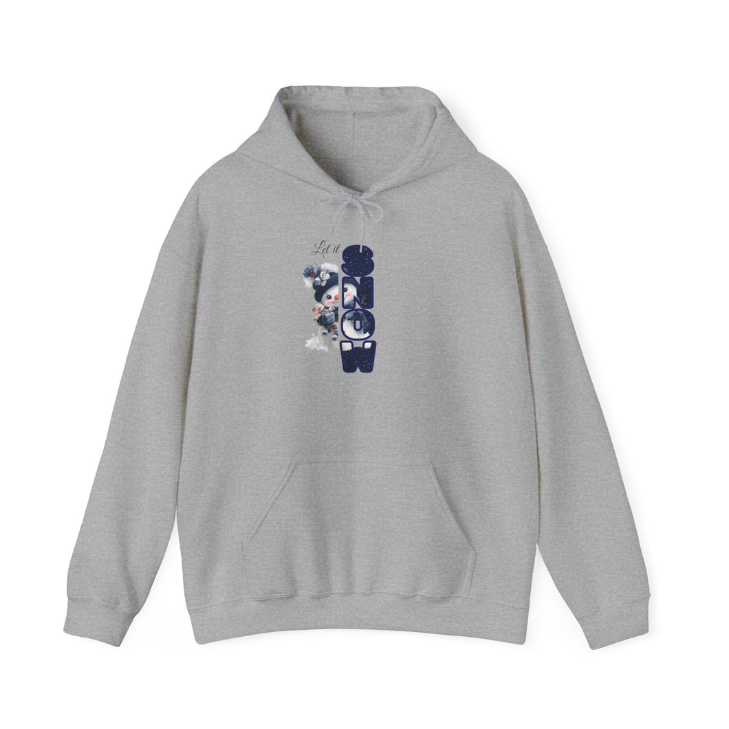 Let it Snow Blue Snowman Unisex Heavy Blend™ Hooded Sweatshirt