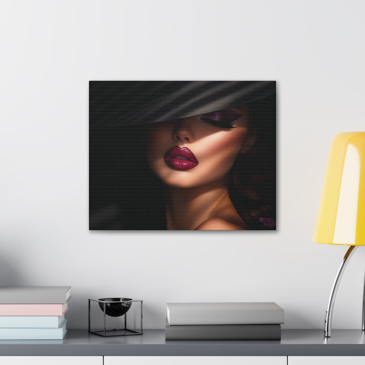 The Velvet Gaze Elegant Canvas Art Print, Dramatic Wall Decor, Beauty Home Decor, Fashion Artwork, Gift for Her, Modern Aesthetic