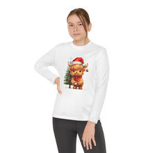 Load image into Gallery viewer, Christmas Highland Cow Youth Tee
