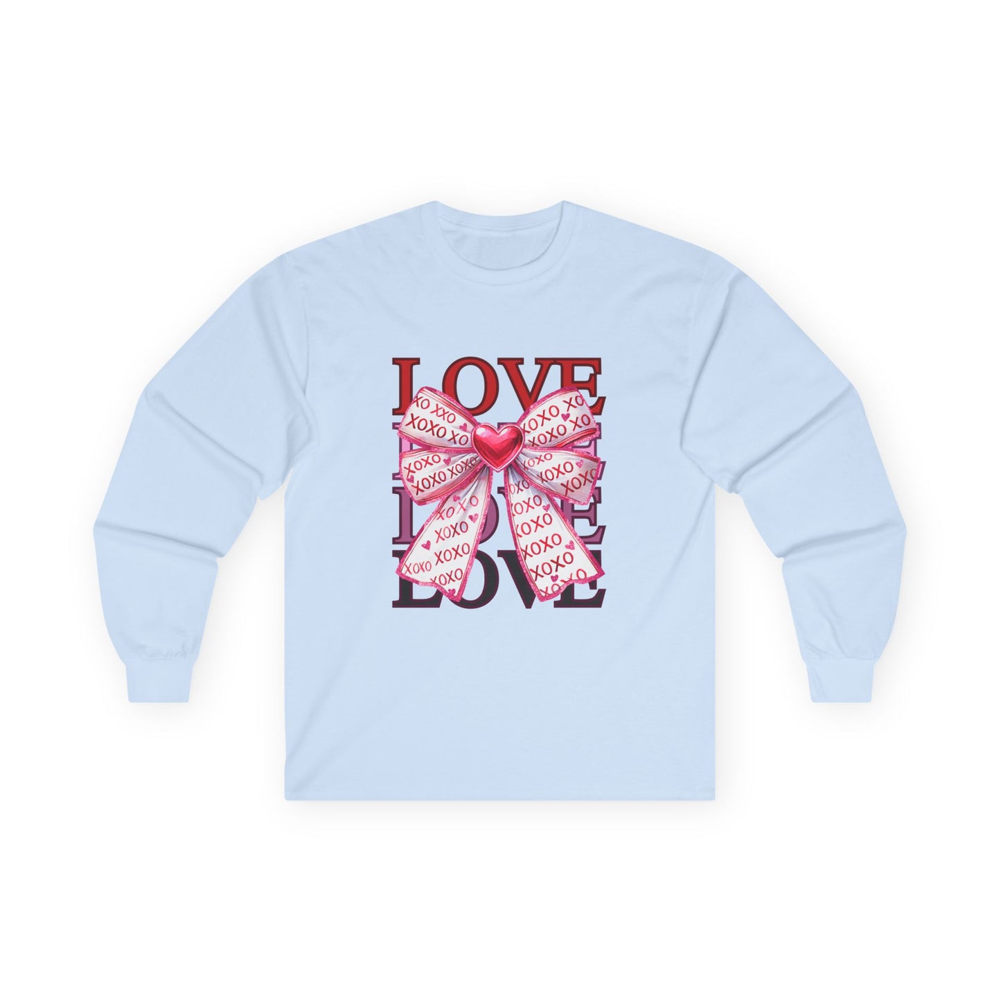Love & Hugs XOXO Bow Shirt Unisex Ultra Cotton Long Sleeve Tee