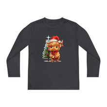 Load image into Gallery viewer, Christmas Highland Cow Youth Tee
