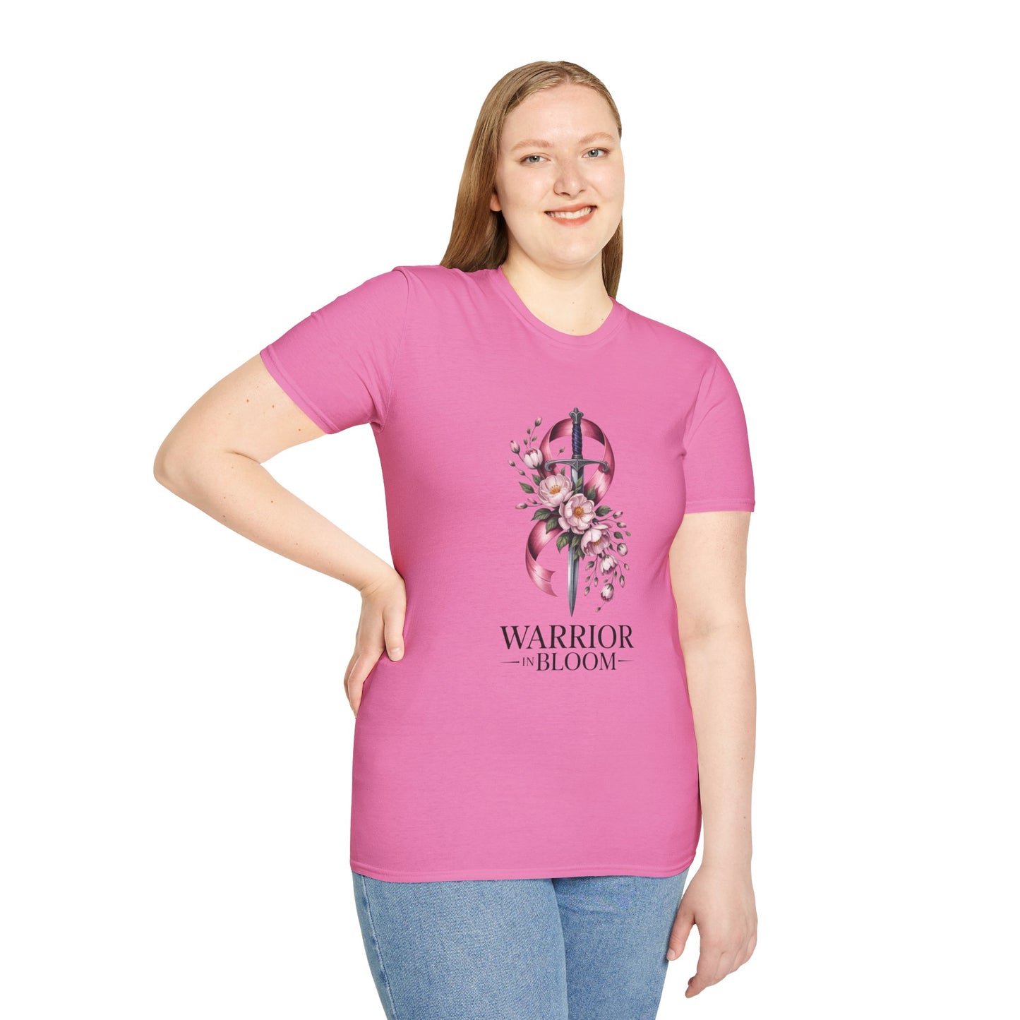 Warrior in Bloom T-Shirt, Feminine Empowerment T-Shirt, Breast Cancer Awareness Tee, Gift for Survivors, Floral Graphic Tee