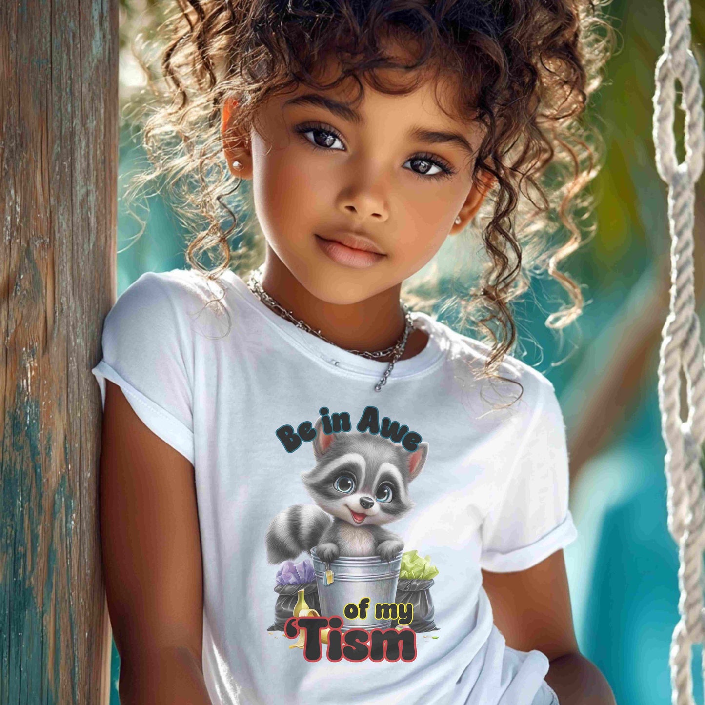 Be in Awe of My ‘Tism Raccoon Rainbow Digital Design - PNG for Sublimation