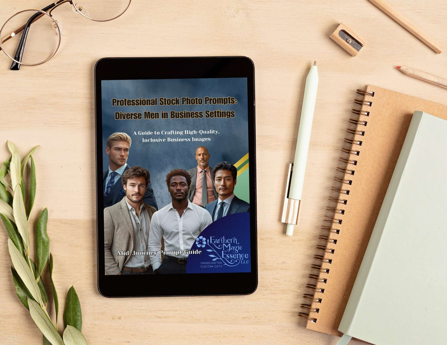 Professional Stock Photo Midjourney Prompts - Diverse Men in Business Settings E-Book