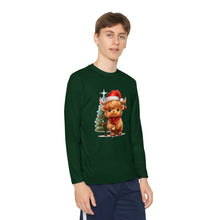 Load image into Gallery viewer, Christmas Highland Cow Youth Tee
