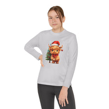 Load image into Gallery viewer, Christmas Highland Cow Youth Tee
