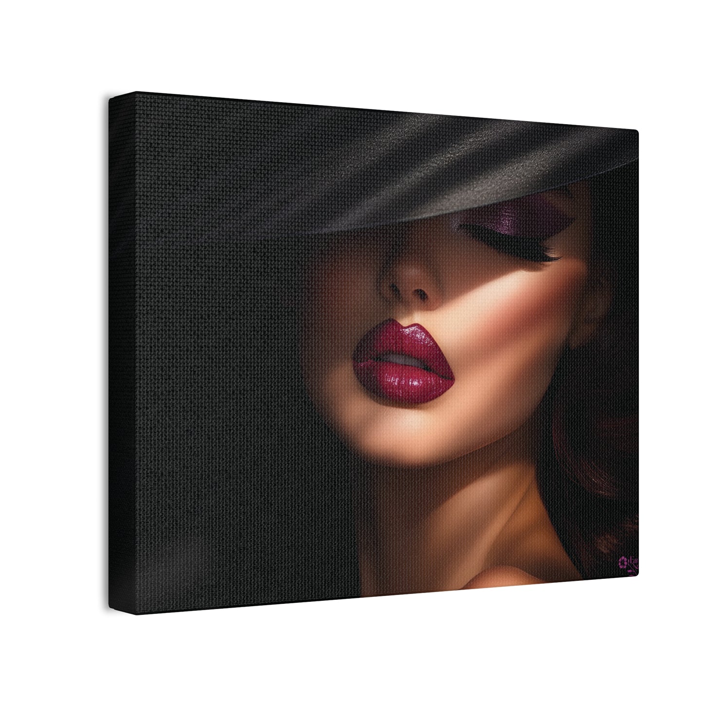 The Velvet Gaze Elegant Canvas Art Print, Dramatic Wall Decor, Beauty Home Decor, Fashion Artwork, Gift for Her, Modern Aesthetic