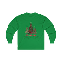 Load image into Gallery viewer, Merry Christmas Tree trio Unisex Ultra Cotton Long Sleeve Tee
