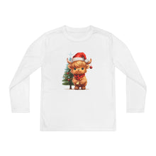 Load image into Gallery viewer, Christmas Highland Cow Youth Tee
