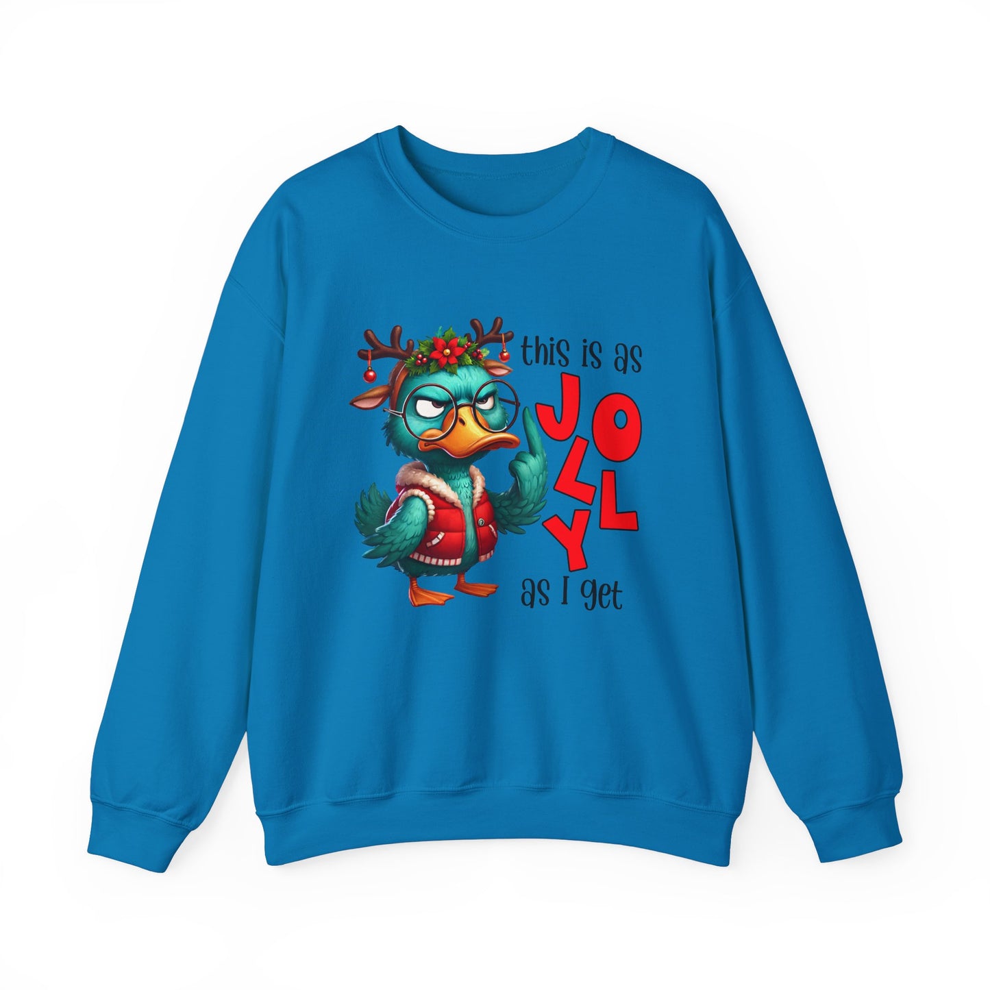 Grumpy Duck, This is as Jolly as I Get Unisex Heavy Blend™ Crewneck Sweatshirt