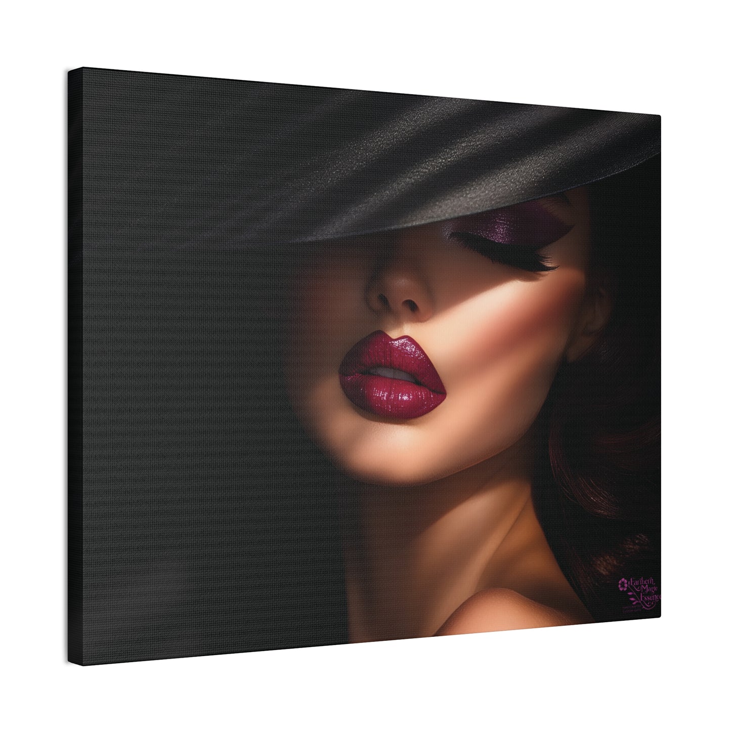 The Velvet Gaze Elegant Canvas Art Print, Dramatic Wall Decor, Beauty Home Decor, Fashion Artwork, Gift for Her, Modern Aesthetic