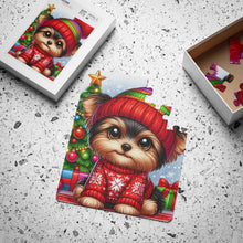 Load image into Gallery viewer, Charming Christmas Yorkie Kids&#39; Puzzle, 30-Piece
