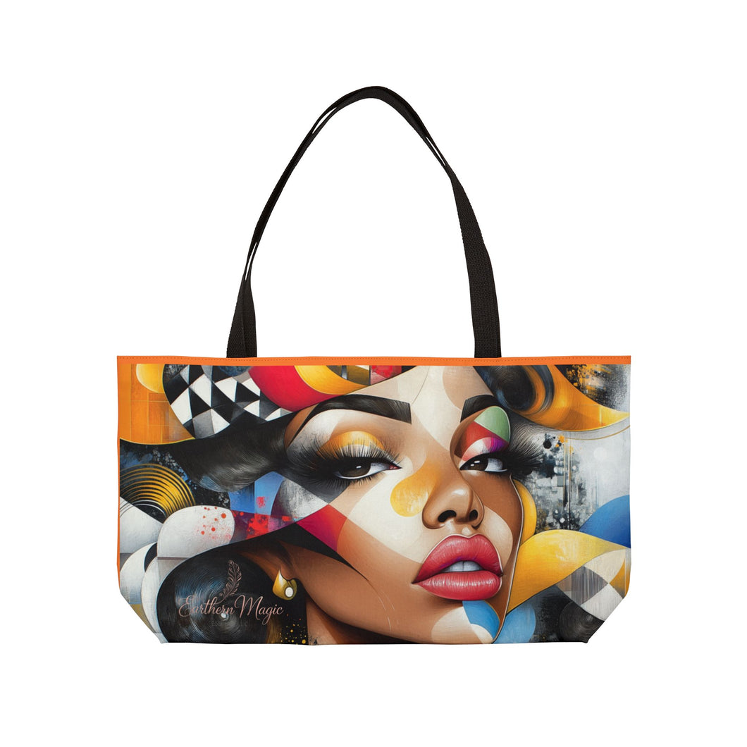 Abstract Art Weekender Tote Bag - Multicolored African American Design