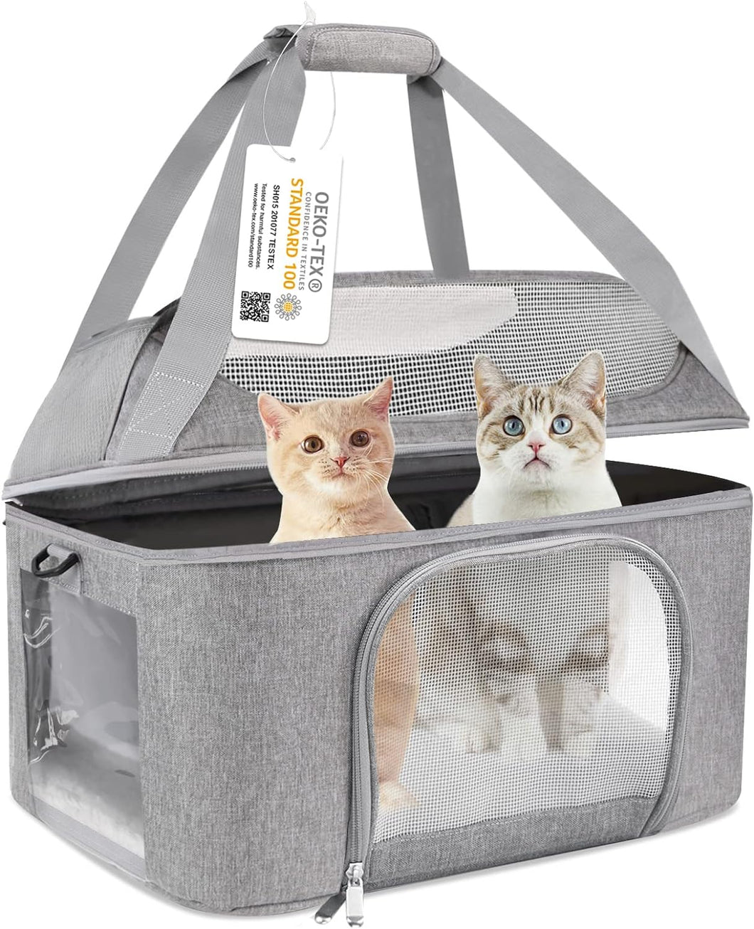 Oeko-TEX Certified Soft Side Pet Carrier for Cat, Small Dog, Collapsible Travel Small Carrier, TSA Airline Approved