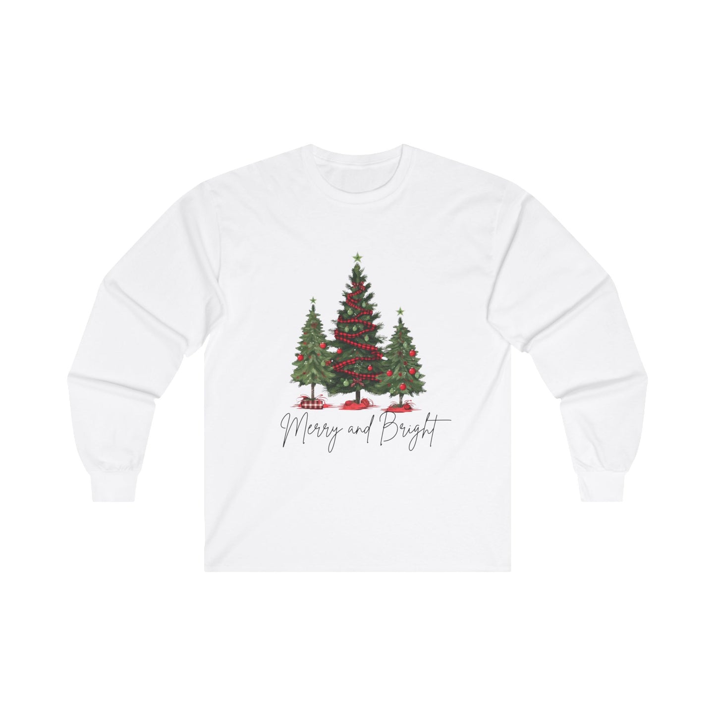 Merry Christmas Tree trio Unisex Ultra Cotton Long Sleeve Tee