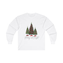 Load image into Gallery viewer, Merry Christmas Tree trio Unisex Ultra Cotton Long Sleeve Tee
