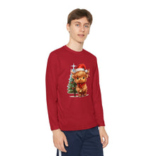 Load image into Gallery viewer, Christmas Highland Cow Youth Tee
