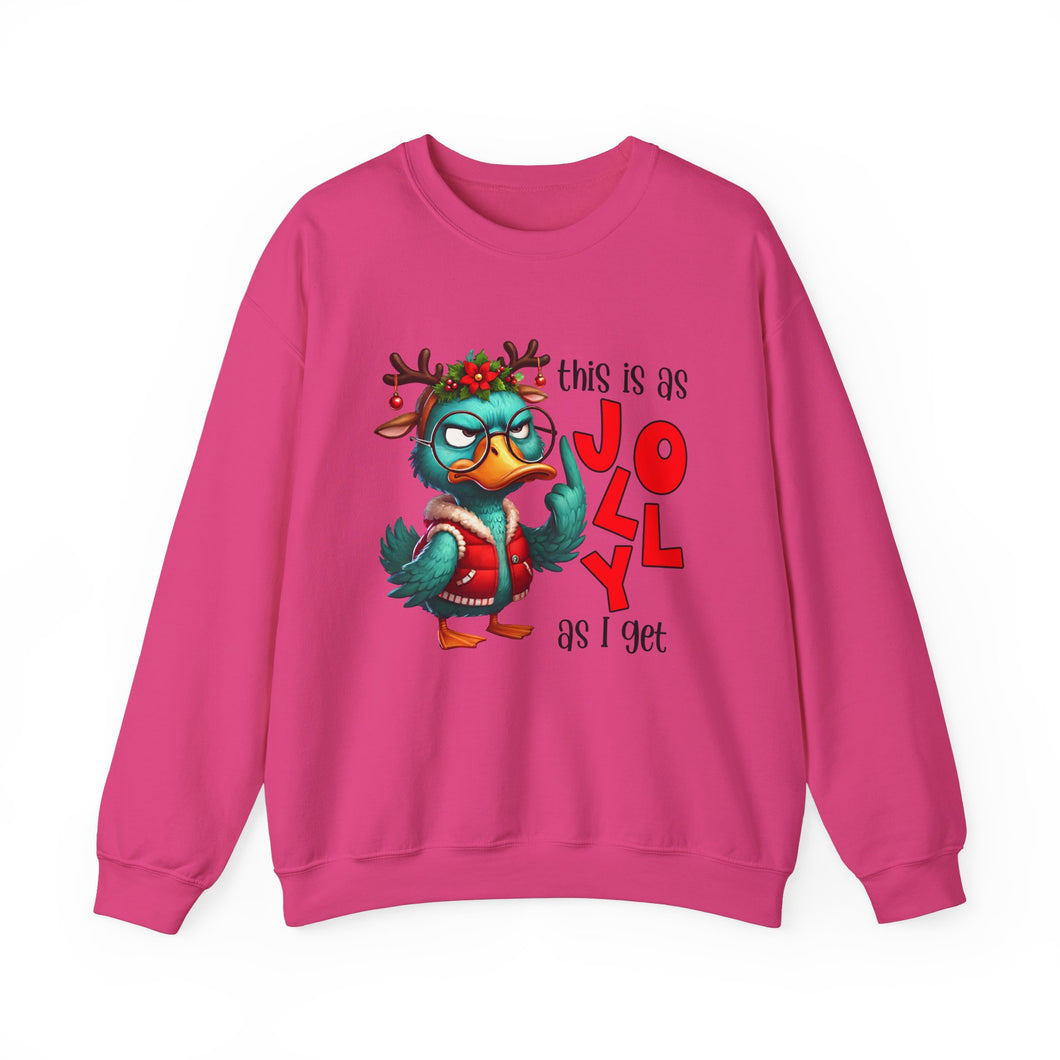 Grumpy Duck, This is as Jolly as I Get Unisex Heavy Blend™ Crewneck Sweatshirt