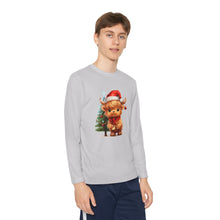 Load image into Gallery viewer, Christmas Highland Cow Youth Tee
