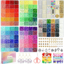 Load image into Gallery viewer, Paodey 20,000 Pcs Clay Beads Bracelet Making Kit, 120 Colors 6 Boxes Polymer Beads Spacer Heishi Beads &amp; Jewelry Kit with Pendant Charms Elastic Strings, Crafts Gift for Kids Adults
