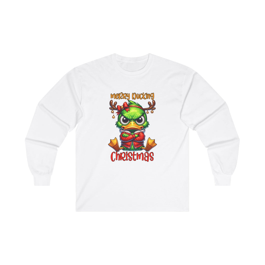 Grumpy Duck - Merry Ducking Christmas Unisex Ultra Cotton Long Sleeve Tee