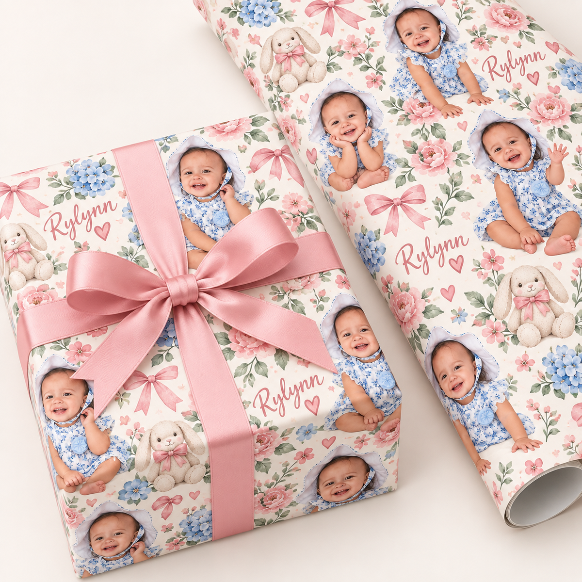 Custom Photo Gift Wrap | Personalized Wrapping Paper With Your Child, Adult or Pet Photo | Custom Birthday & Holiday Gift Wrap