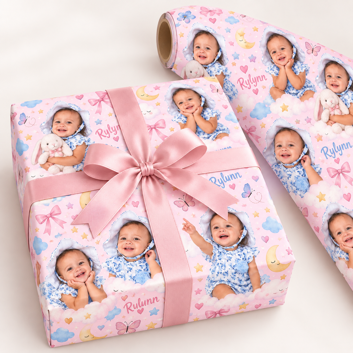 Custom Photo Gift Wrap | Personalized Wrapping Paper With Your Child, Adult or Pet Photo | Custom Birthday & Holiday Gift Wrap