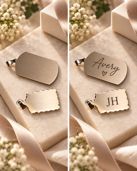 Personalized Stainless Steel Engraved Keychain | Custom Name, Initial or Message
