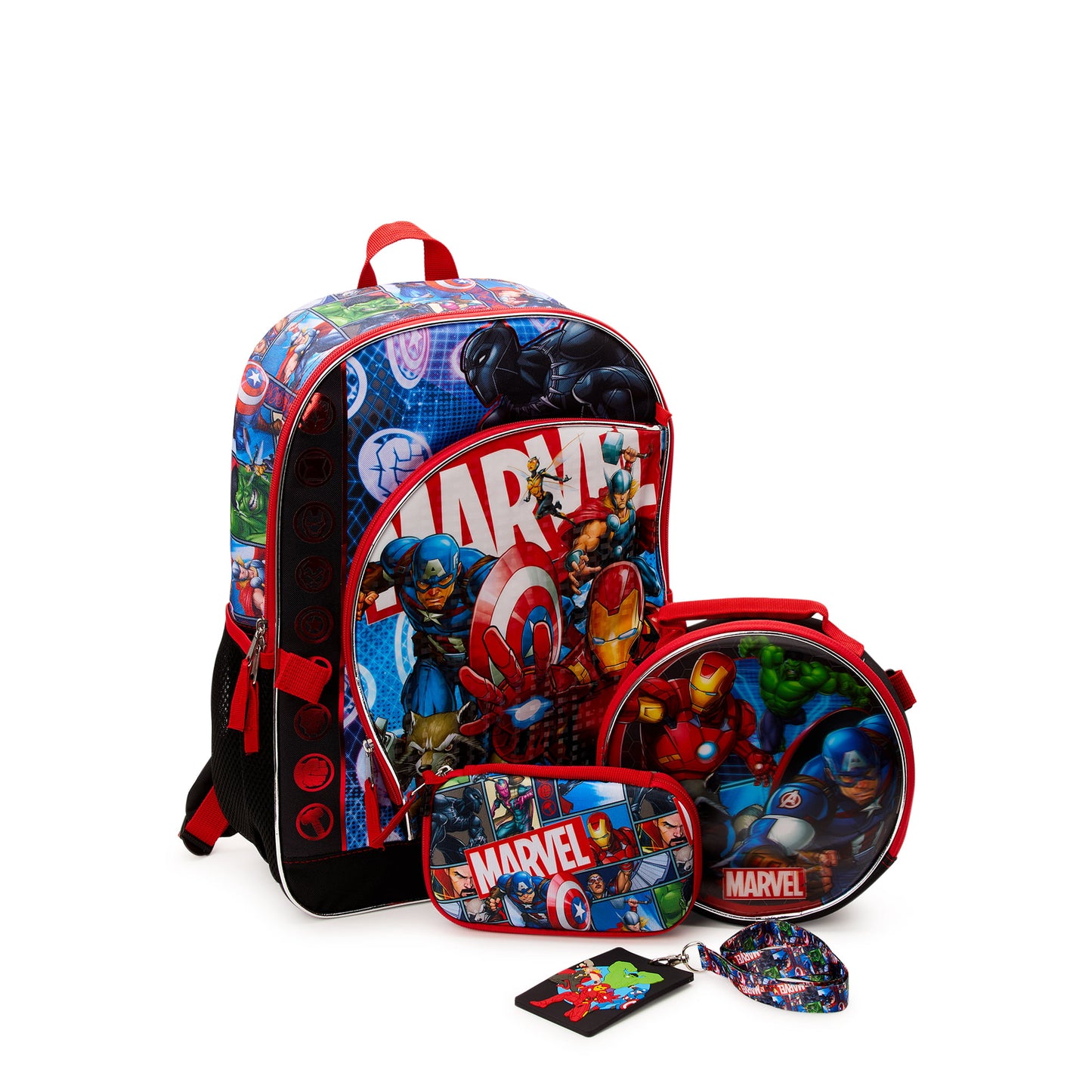 Marvel Universe Kids 17" Laptop Backpack and Lunch Tote Set, 4-Piece